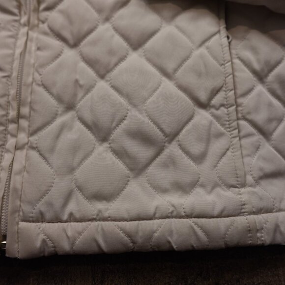 NFL Team Apparel Denver Broncos Quilted Jacket Women’s Large White Orange Warm - Picture 3 of 14